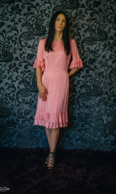 Rochie matase naturala roz