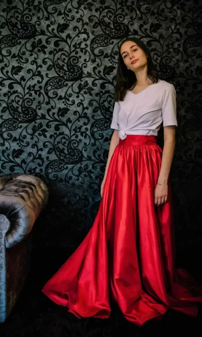Fusta lunga clos tafta rosie