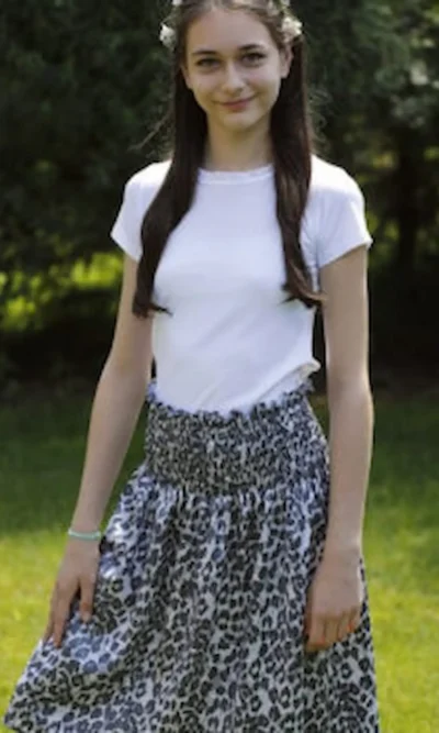 Fusta cu siring in talie din vascoza animal print