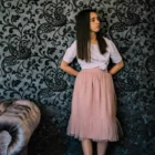 Fusta tulle roz pudra