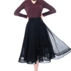 Fusta clos din mesh negru cu bordura ondulata