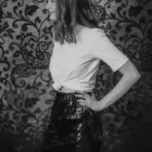 Fusta midi dreapta paiete mari