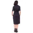 Rochie tip camasa, dreapta din bumbac negru cu buzunare