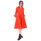 Rochie tip camasa corai, din bumbac