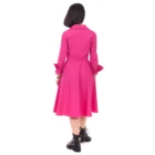 Rochie tip camasa, clos din bumbac fucsia