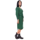 Rochie petrecuta fronsata matase naturala verde inchis