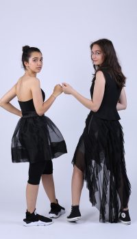 Fusta creata din organza neagra transparenta - imagine 4