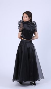 Bluza scurta din organza neagra - imagine 7