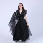 Bluza scurta din organza neagra