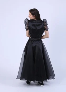 Bluza scurta din organza neagra