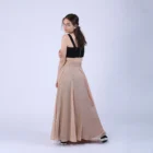 Fusta lunga clos din voal de matase bej