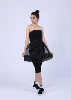 Fusta creata din organza neagra transparenta