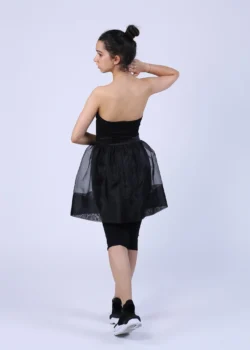 Fusta creata din organza neagra transparenta
