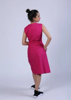 Rochie petrecuta fara maneci din bumbac fucsia