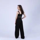 Top-corset negru din dantela cu bretele late