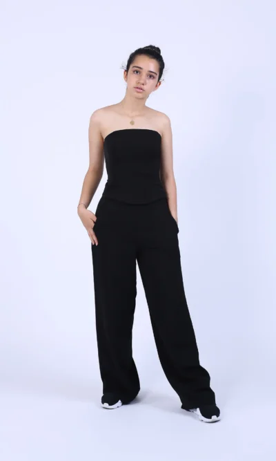 Top corset din mesh negru