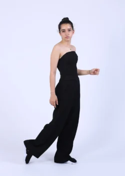 Top corset din mesh negru