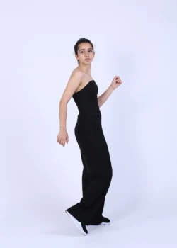 Top corset din mesh negru