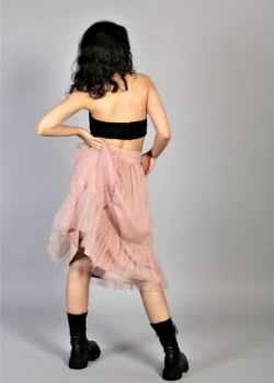 Fusta tulle roz pudra