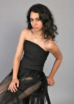 Rochie cu fusta din tulle si top din matase naturala - Image 3
