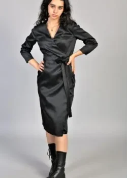 Rochie petrecuta neagra cu buzunare laterale