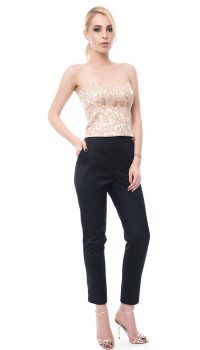 Corset roz din brocart cu flori - imagine 2