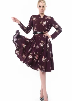 Rochie clos din bumbac imprimat