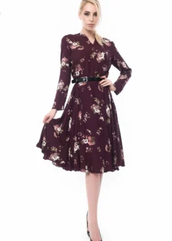 Rochie clos din bumbac imprimat