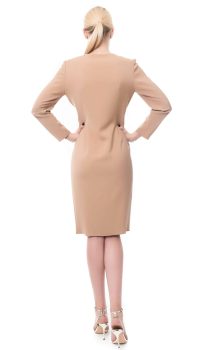 Rochie petrecuta din matase nude - imagine 5