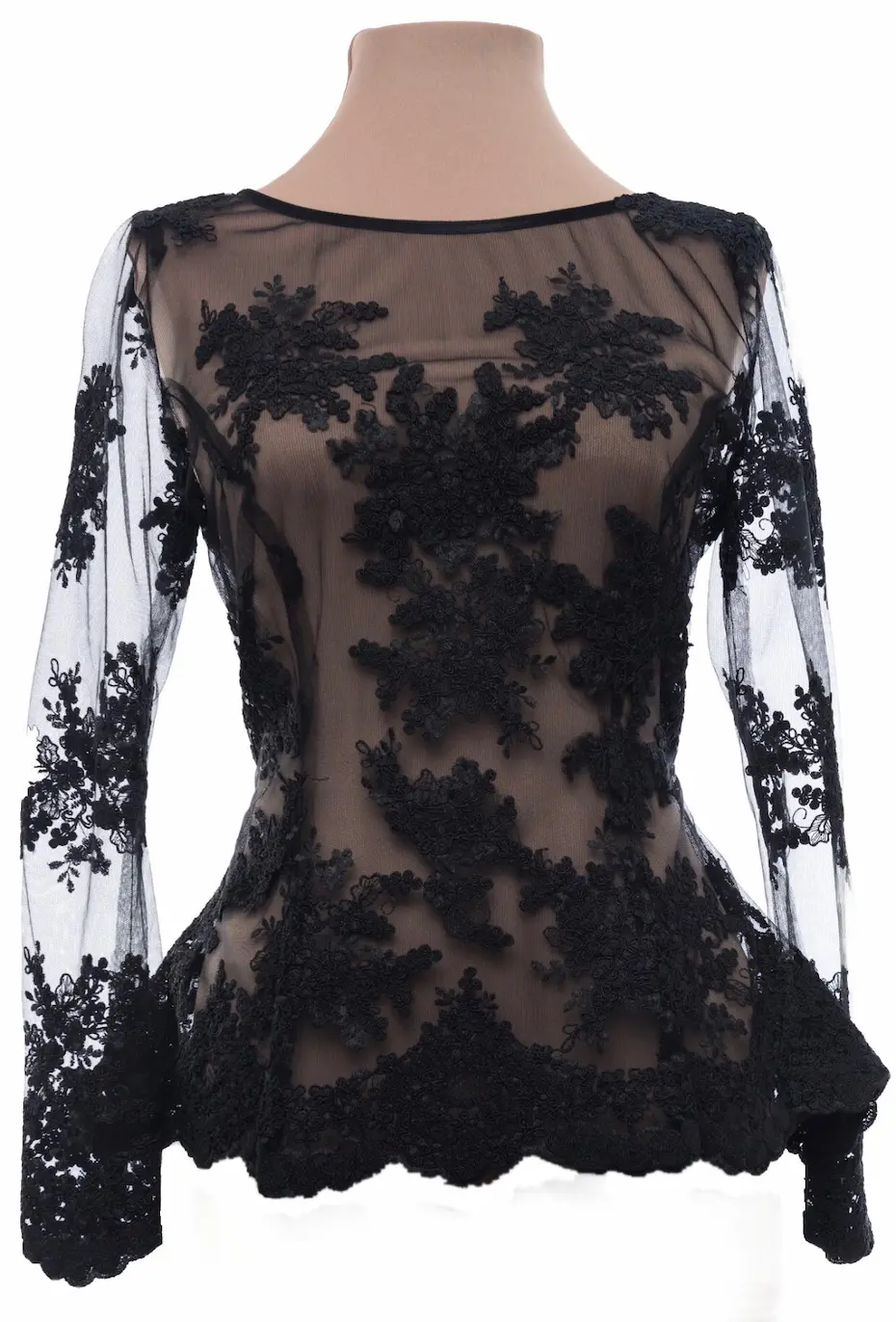 Bluza neagra dantela
