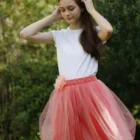 Fusta corai din tul cu 2 culori