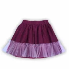 Fusta creata din bumbac in carouri alb/negru cu volan din tul