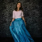 Fusta lunga din tafra albastra
