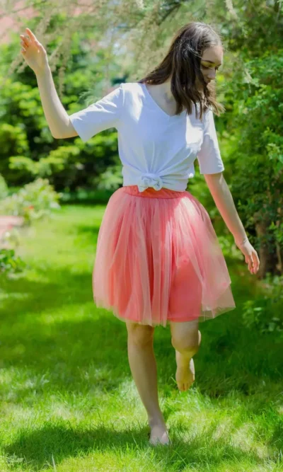 Fusta creata tulle corai