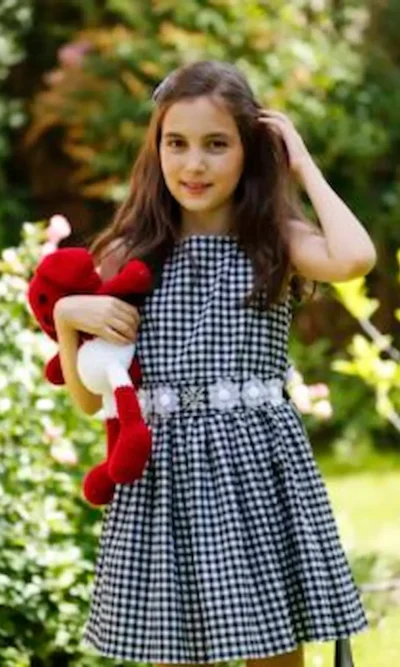 Rochie din bbc in carouri alb/negru cu fir argintiu