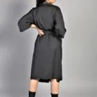 rochie cu buzunare aplicate tip halat matase naturala